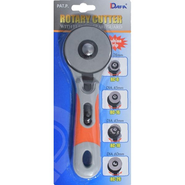 Dafa Safeguard Sof Grip Rotary Cutter-60mm, Multi-Colour