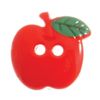 Hemline Apple Shape Buttons Red 15mm - per Pack of 3