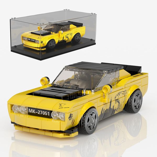 Mould King Speed Champions Race Car Building Toy for Boy Teen Racing Sports Collectable Model Car Construction Toy with Display Case Racing Car Building Kit for Adults Kids 8+, 27051