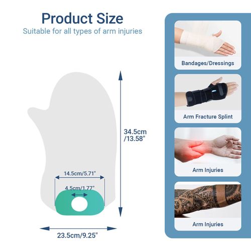Cast Protector Waterproof Arm for Shower, Shower Protection Arm, Plaster Protection for Hand, Waterproof Hand Cover for Showering After Surgery, Reusable Plaster Shower Cover (Shower Protection Hand)