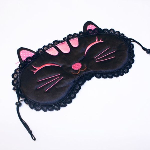 [Black Temptation] Embroidered Applique Eye Shade/Sleeping Mask Cover/Sleep Blinder (7.9 * 3.1)