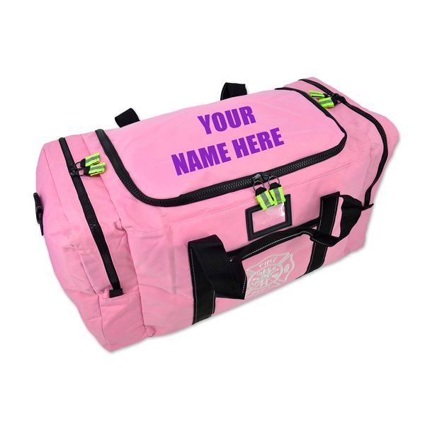 Lightning X Value Firefighter Turnout Gear Bag w/Maltese Cross and Custom Embroidered Name - PINK