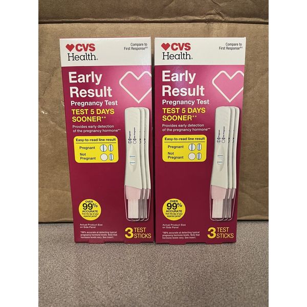 CVS Health Pregnancy Test 6 Test Sticks BB 03/26 early result F1