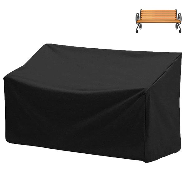 Epicover Outdoor Bench Cover, 210D Heavy Duty 2-Seater Patio Bench Furniture Covers with Air Vents, All Weather Resistant Bench Cover for Patio Furniture, 53L x 26W x 35H inches