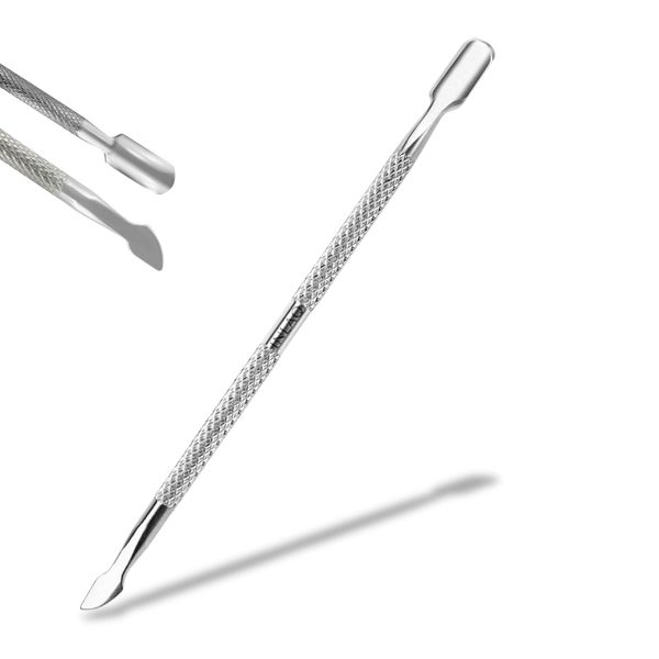 INLAQ® Professional Cuticle Pusher 12 cm - Pro Pusher Cuticle - Stainless Steel Cuticle Pusher 2-Sided - Ideal for Manicure & Pedicure - Cuticle Remover for Gel Nail Polish - Precise Nail Pusher