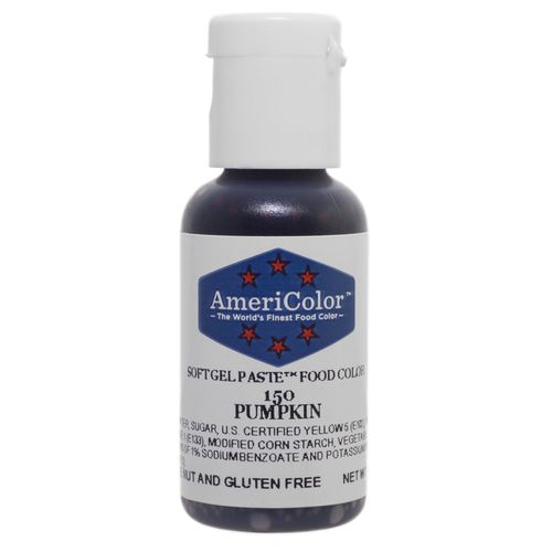 AmeriColor, Pumpkin, 0.75 Ounce Bottle, Soft Gel Paste Food Color