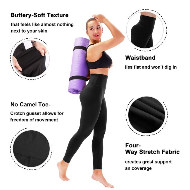 TNNZEET 7 Pack High Waisted Leggings for Women - Buttery Soft Workout  Running Yoga Pants