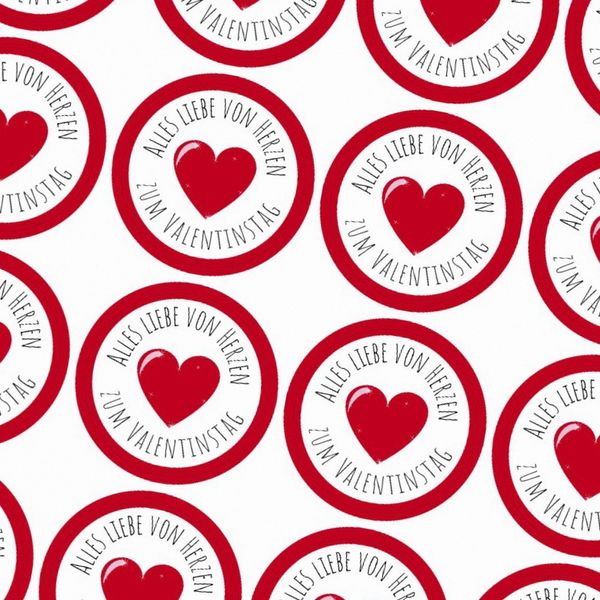 48 moderne Design Etiketten, rund/Alles Liebe von Herzen/Valentinstag/Liebe/Herzen/Hochzeit/Geschenk-Aufkleber/Sticker /