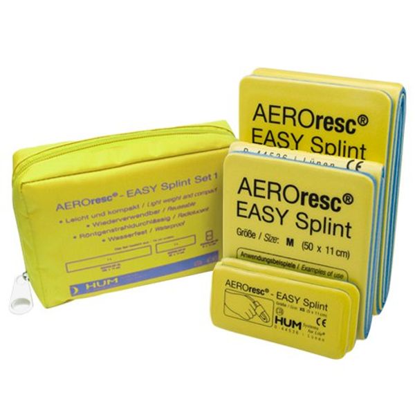 HUM AEROresc Easy Splint - Set for stabilizing injured limbs, 4 pieces of splints