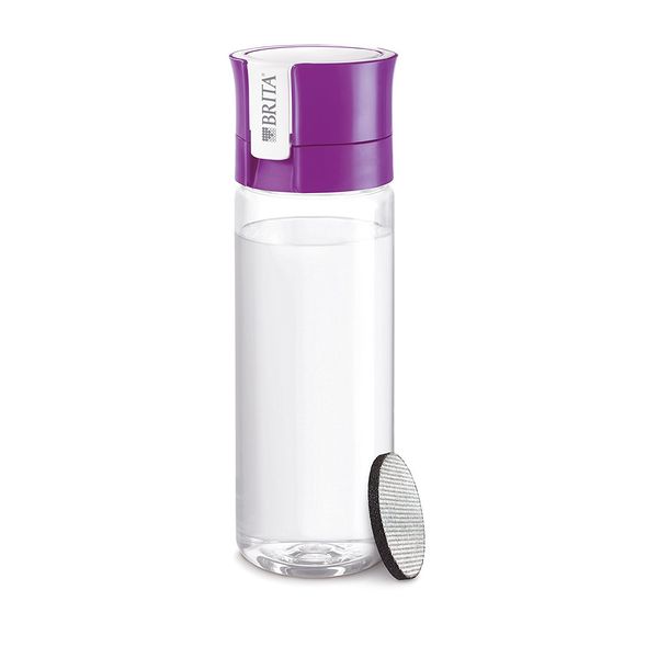 Brita Water Purifier Bottle Fill & Go with 2 Cartridges 600ml Purple