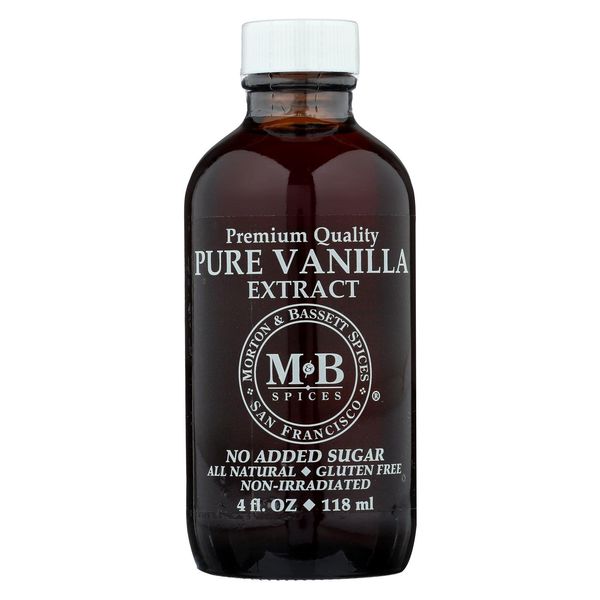 Morton & Bassett Pure Vanilla Extract, 4-Ounce Jars (Pack of 3)