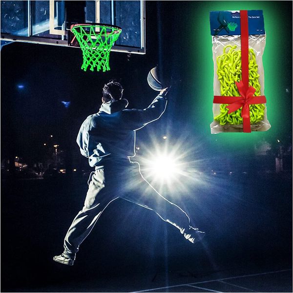 Glow in The Dark Basketball Net - Solar Lighted Glowing Basketball Goal Hoop - Glow Dark Basketball Net, Night-Time Lighted Basketball Hoop Outdoor Net Rim - Basketball Net Replacement