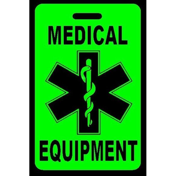 Hi-Viz Green Medical Equipment Bag Tag