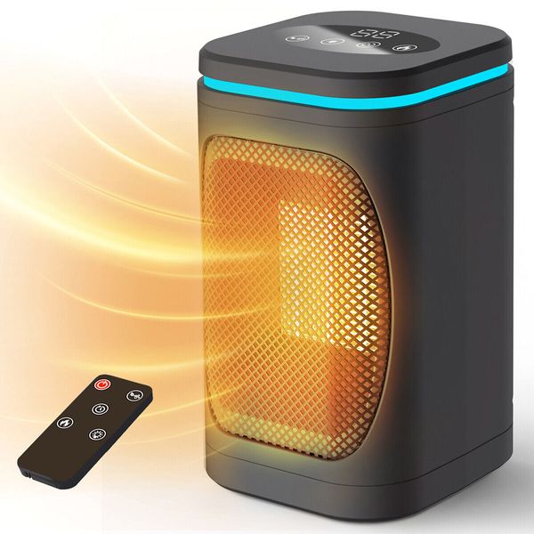 Space Heater 1000W Electric Ceramic Tower Heater with Remote/Night Light/Timer