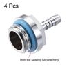 sourcing map Brass Hose Fitting G1/4 Thread with OD 4mm Nozzle for PC Water Cooling System 4pcs