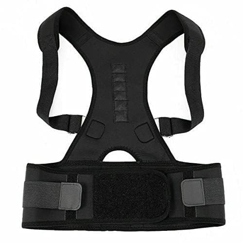 ATEK Posture Corrector Belt Brace – Adjustable Neoprene Lumbar Shoulder Back Brace Pain Support Strap–Upper Back Straightener Back Support for Men and Women, Black