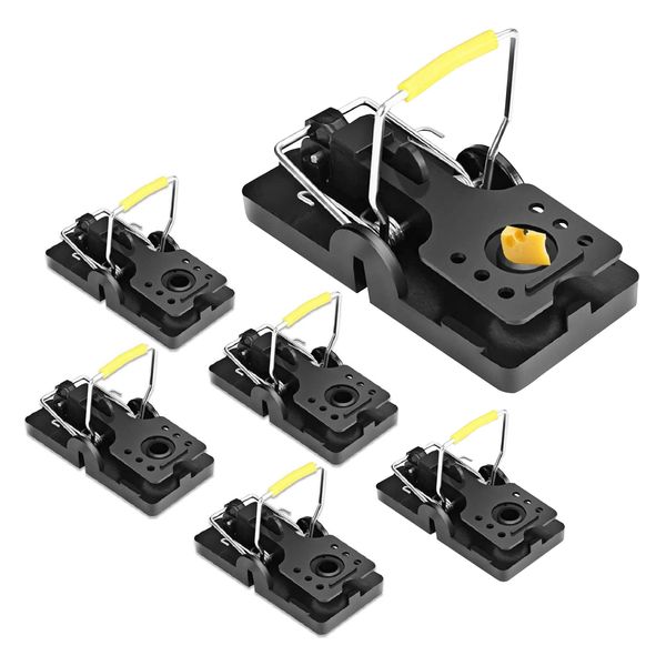 ASPECTEK Mouse Trap, Easy Install Reusable Snap Traps,6 Pack Mouse Traps for Indoors and Outdoors That Kill Instantly, Quick, Effective and Highly Sensitive Rodent Catcher