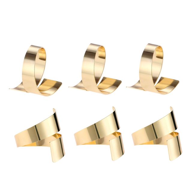 Napkin Rings Napkin Holder for Wedding Reception Table Decoration Party Restaurant Hotel Gold 6pcs