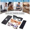 JM 3 Pack Square Reading Glasses, Blue Light Blocking Computer Reader for women men +3.75