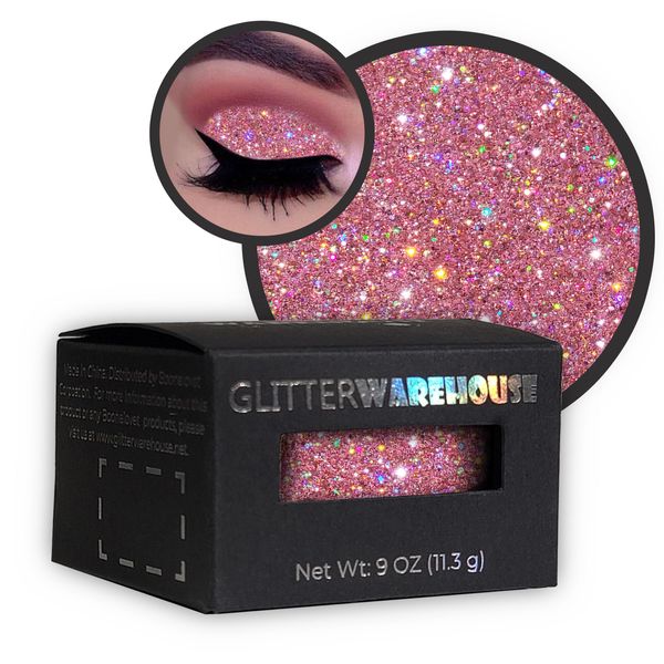 GlitterWarehouse Loose Glitter for Eyeshadow / Eye Shadow Shimmer Makeup Powder Champagne Pink