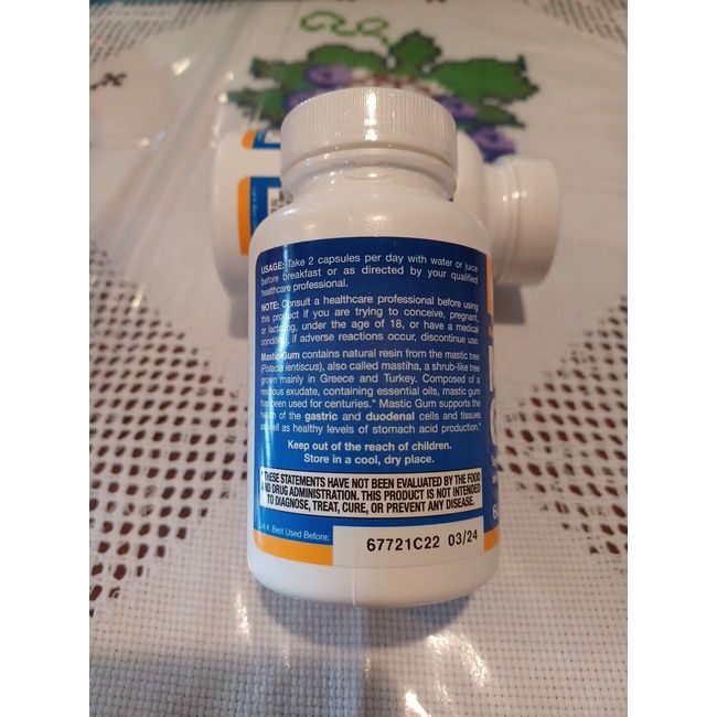 Amazing Formulas Mastic Gum 1000 mg Per Serving 60 Capsules -(Non