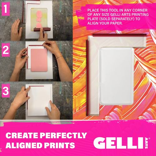 Gelli Arts Mini Placement Tool - Paper Positioning Tool for Gelli Arts Gel Printing Plate, Clear Acrylic Alignment Device, Art Gadget for Gel Printing, 5 X 7 Printmaking Positioner
