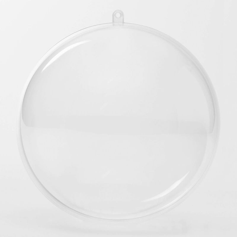 Craftmill 6cm Clear Plastic Ball Bauble - Pack of 5 - fillable, 2-Part ...