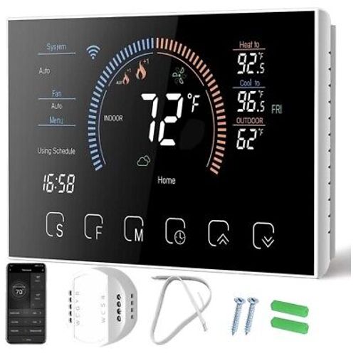 WiFi Thermostat for Home Heat Pump Suitable for Air and Ground Energy Heat Pu...