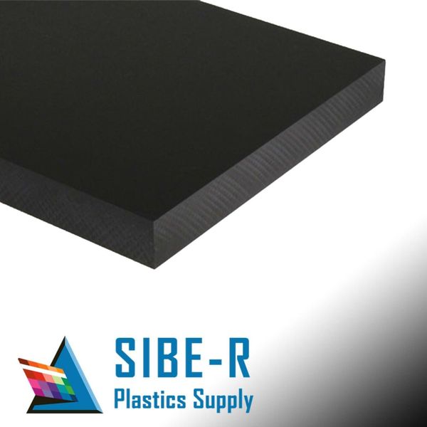 BLACK HDPE 1/4" X 6" X 12" NO TEXTURE POLYETHYLENE PLASTIC SHEET
