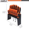 WELLCUT 18 Pieces Magnetic Screwdriver Set with Soft Grip Handle Phillips Slotted Tool Bit