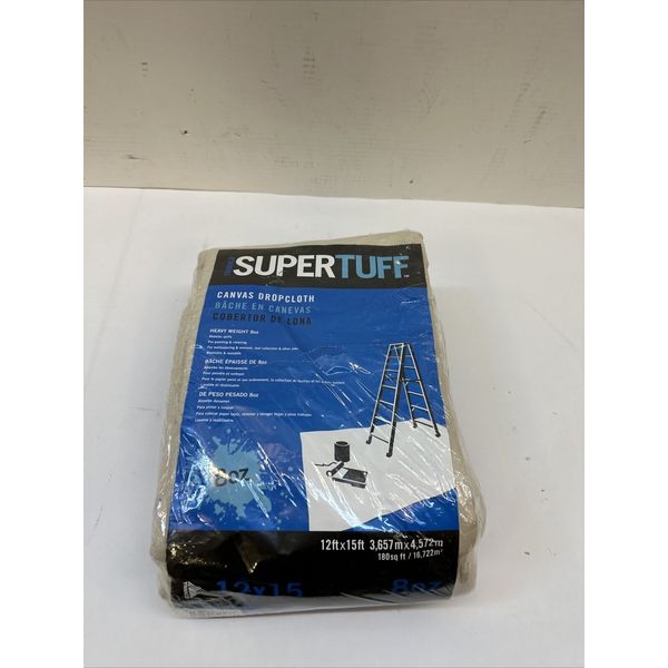 Trimaco SuperTuff 8 Oz. 12 Ft. x 15 Ft. Heavyweight Canvas Drop Cloth 58903 Pack