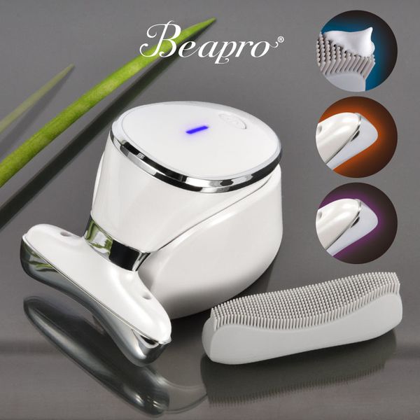 Beapro Multifunctional Facial Beauty Device T-Shaped Electric Facial Cleansing Brush Facial Cleansing Care High Speed Tapping Heat Sensation Care Heat Sensation Introduction EMS Wash Heat Function Skin Tightening Pores Acne Lift Up Home Beauty Treatment B