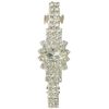 Caravan Automatic Barrette Decorated With Crystal Clear Rhinestone In An Oval Burst