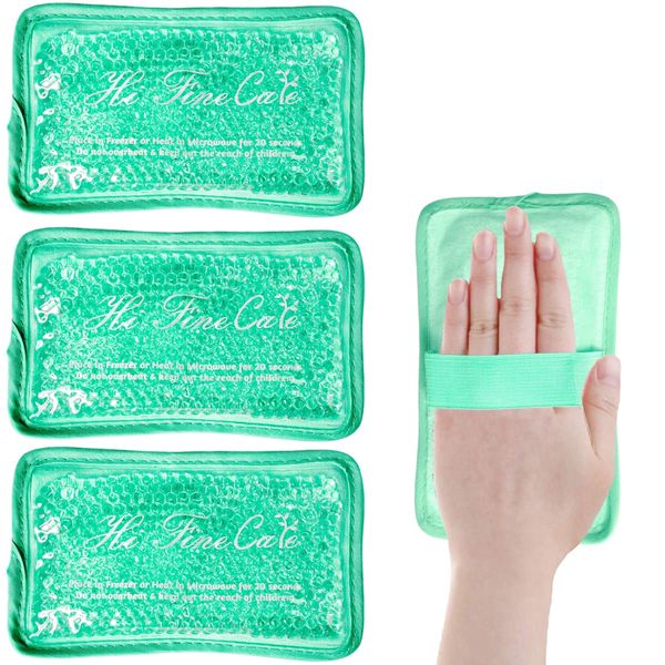 Ice Pack, Hot or Cold Pack Gel Bead Cooling Pad, Reusable for Injuries Medical Health, Swelling and Pain Relief, Tired Eyes, Child Injury, Headache, Sinus Relief 3PCS (Green)