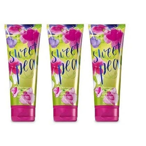 Bath & Body Works Sweet Pea 8.0 oz Ultra Shea Cream (3 Pack)