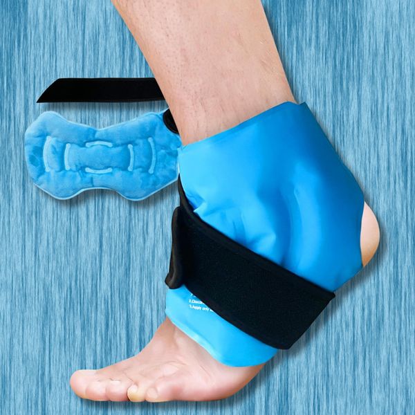 Ankle Ice Pack Wrap for Swelling, Reusable Gel Ice Pack