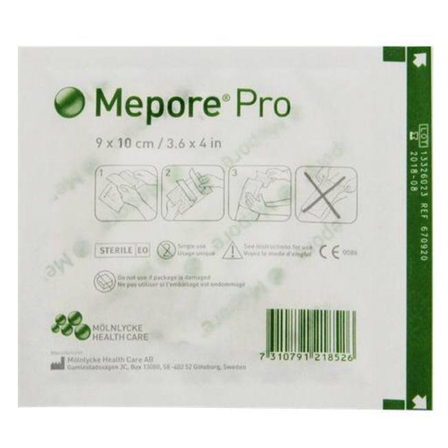 Molnlycke 670990 Mepore Pro Dressing 3-3/5 in. x 4 in. (Box of 40)