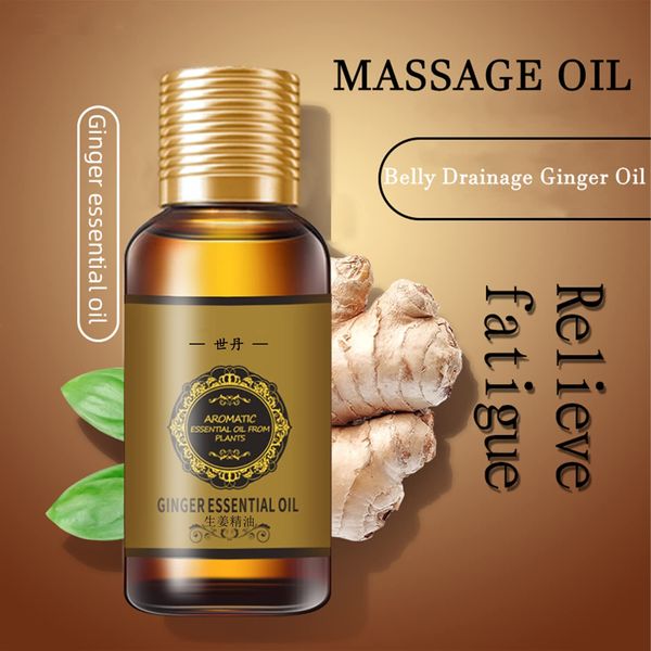 30ml Belly Drainage Ginger Oil, Natural Lymphatic Drainage Ginger Oil, Slimming Tummy Ginger Oil SPA Massage Oils,Repelling Cold and Relaxing Active Oil