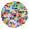 Sanmatic 72pcs Laptop Sticker for Developers Programming Language Includes Sticker IT Logo C ++, Python, Linux, Swift, for Geeks, Engineers, Hackers, Geeks, Coder