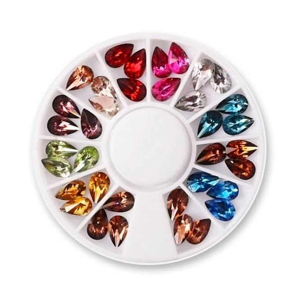 Lillyvale AB Crystal Nail Rhinestones Set Multi Shapes 3D Fruit Glass AB Rhinestones Flatback Rhinestones Diamante Clear Gems Diamond Stone for Nail Art Craft Charms Glitter Fashion (Color-01)