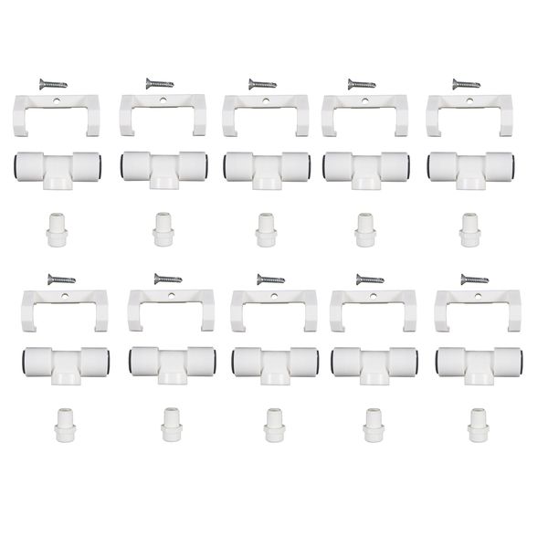 Misting Nozzle Tee Assembly 3/8" Push-in with Poly Filter 1GPH 10 Pack