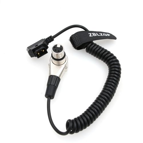ZBLZGP XLR 4 Pin Female Right Angle to D Tap Power Cable for ARRI Alexa Camera Monitor (Coiled Cable)
