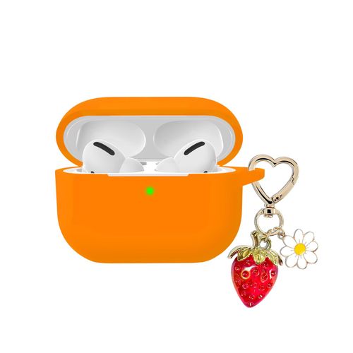AGAOSH for Airpods Pro 2nd Generation Case Cover,Cute Strawberry Charm Keychain, Kawaii Heart Flower Daisy Key Chains for Apple Airpods Pro 2 Charging Case Cover Bright Orange