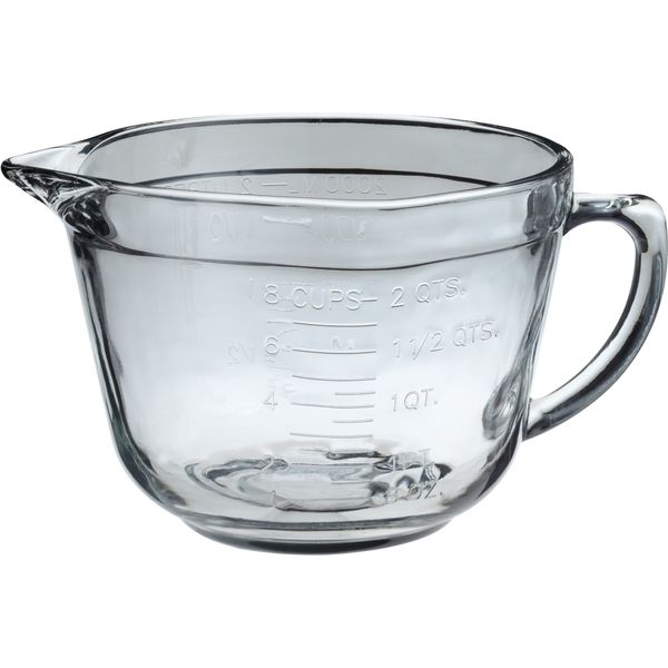 Anchor Hocking Glass 2-Quart Batter Bowl (1-piece, tempered tough for oven, fridge/freezer, microwave, and dishwasher)
