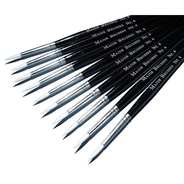Major Brushes Sable Substitute Brushes Size 4 Pack of 10