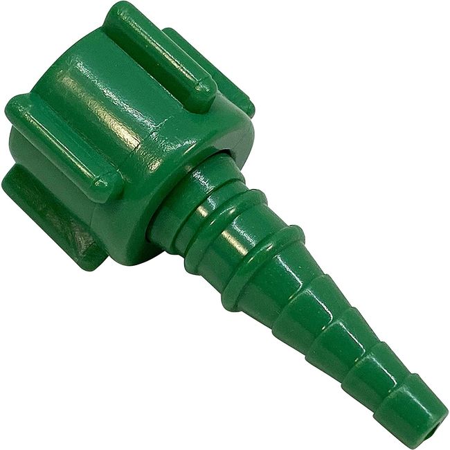 #0409 Swivel Barb Nipple Nut (Christmas Tree) Green Oxygen Tubing Conne