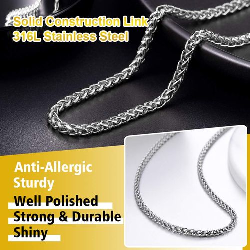 PROSTEEL Stainless Steel Chain Necklace Mens 20 Inch Chain