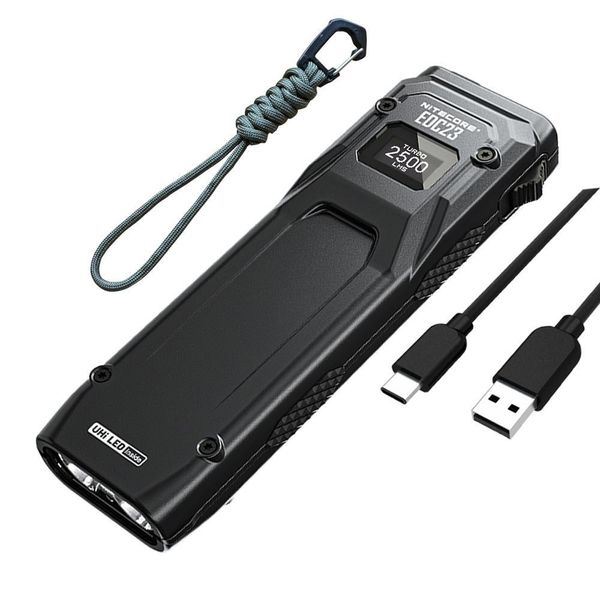 Nitecore EDC23 SABER Ultra Slim Pocket TAC EDC Flashlight w/USB-C Charging Cable