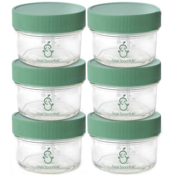 Sage Spoonfuls Baby Food Storage, Glass 4 oz (Pack of 6)