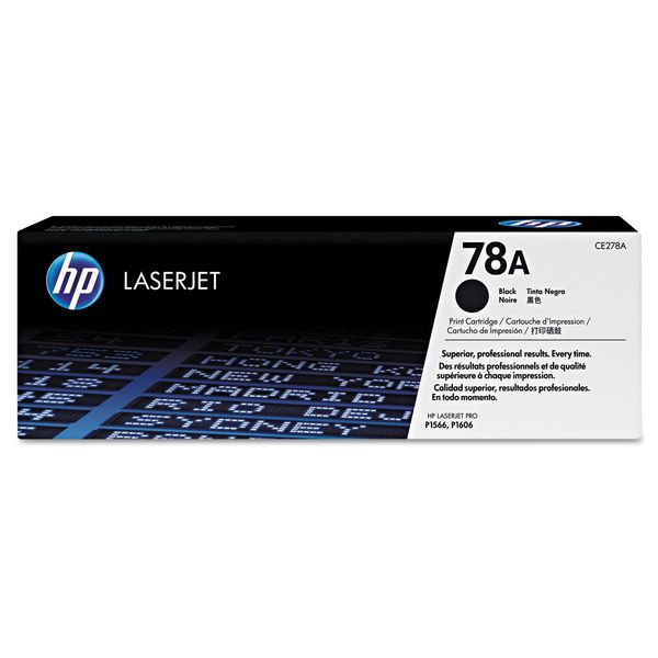 HP 78A Black Toner Cartridge | Works with HP LaserJet Pro P1566, P1606 Series, HP LaserJet Pro MFP M1536 Series | CE278A